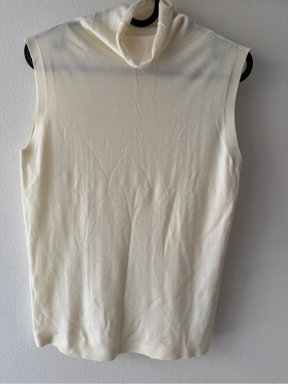 The Row Authentic Cream Sleeveless Turtleneck Tank